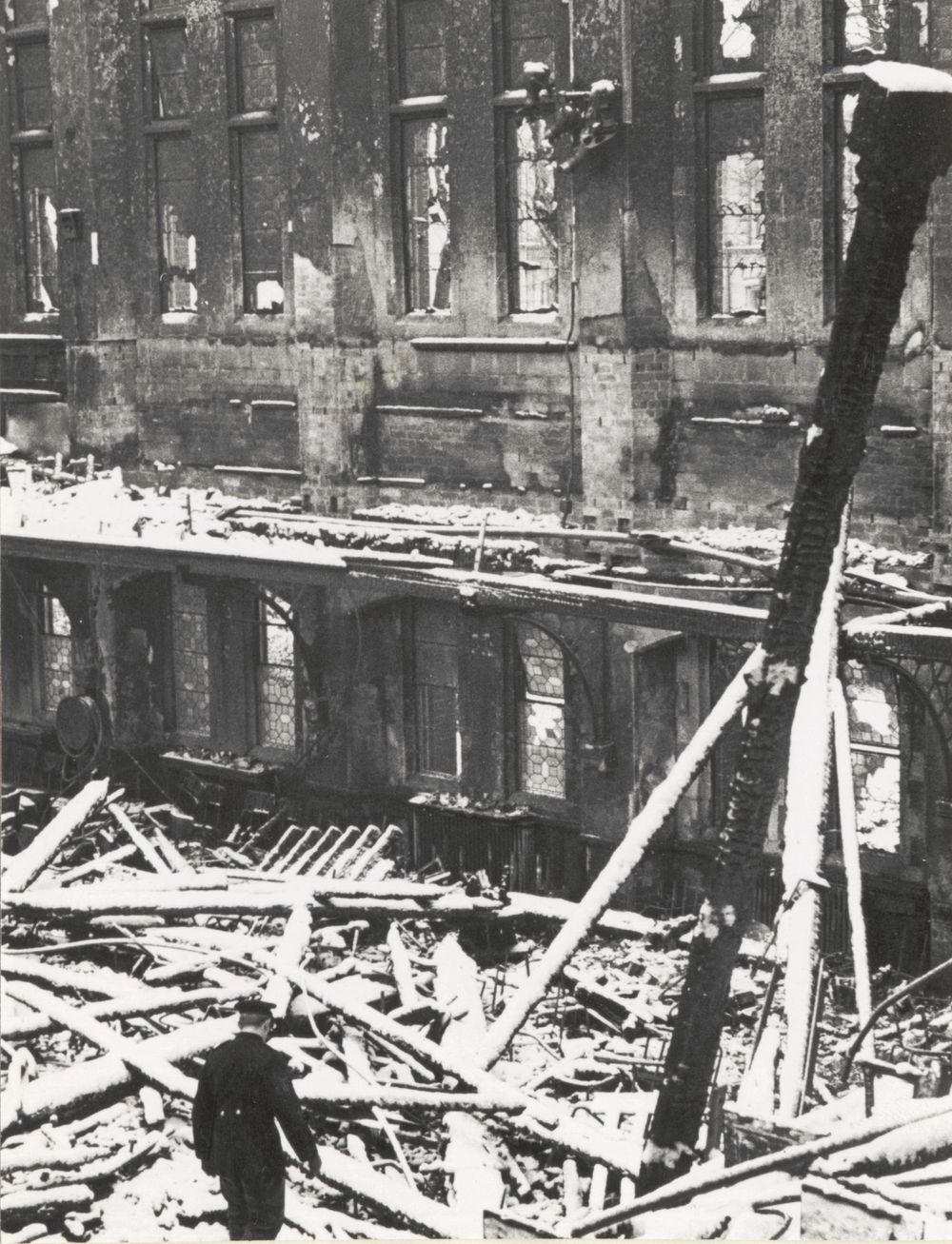 Bomb damage to an unidentified structure in Brighton during Second ...