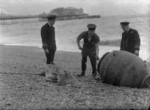 Defusing of a mine on Brighton beach c.1945
