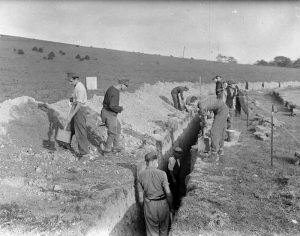 German prisoners at work in Lower Bevendean Brighton, 13 October 1945